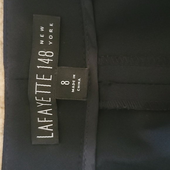 Lafayette 148 | Wool Blend Black Menswear Trousers Size 8 - Picture 5 of 5